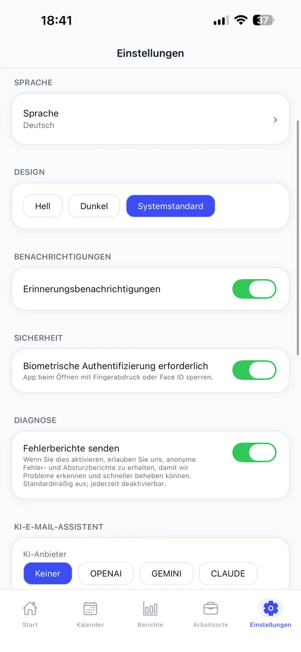 Die Einstellungen