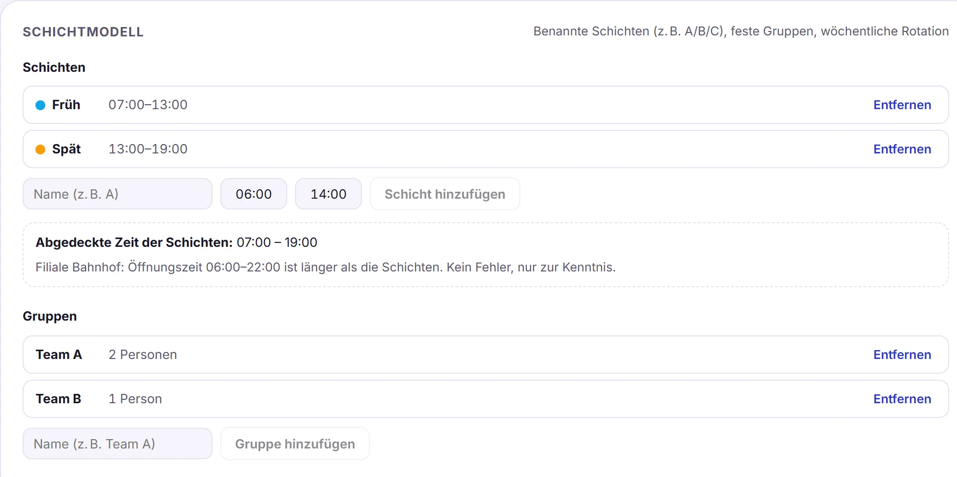 Schichten und Gruppen im Schichtmodell